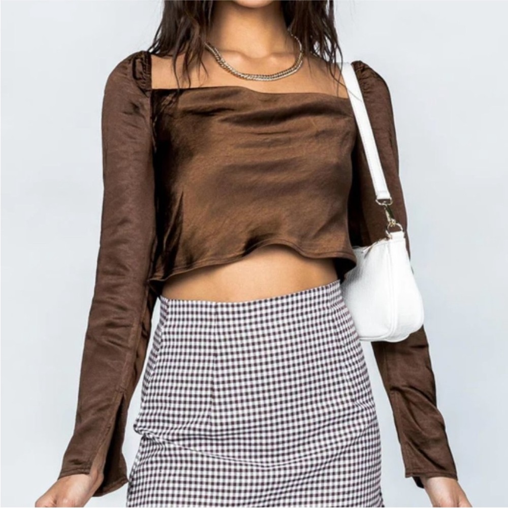 Princess Polly Satin Square Neck Crop Top